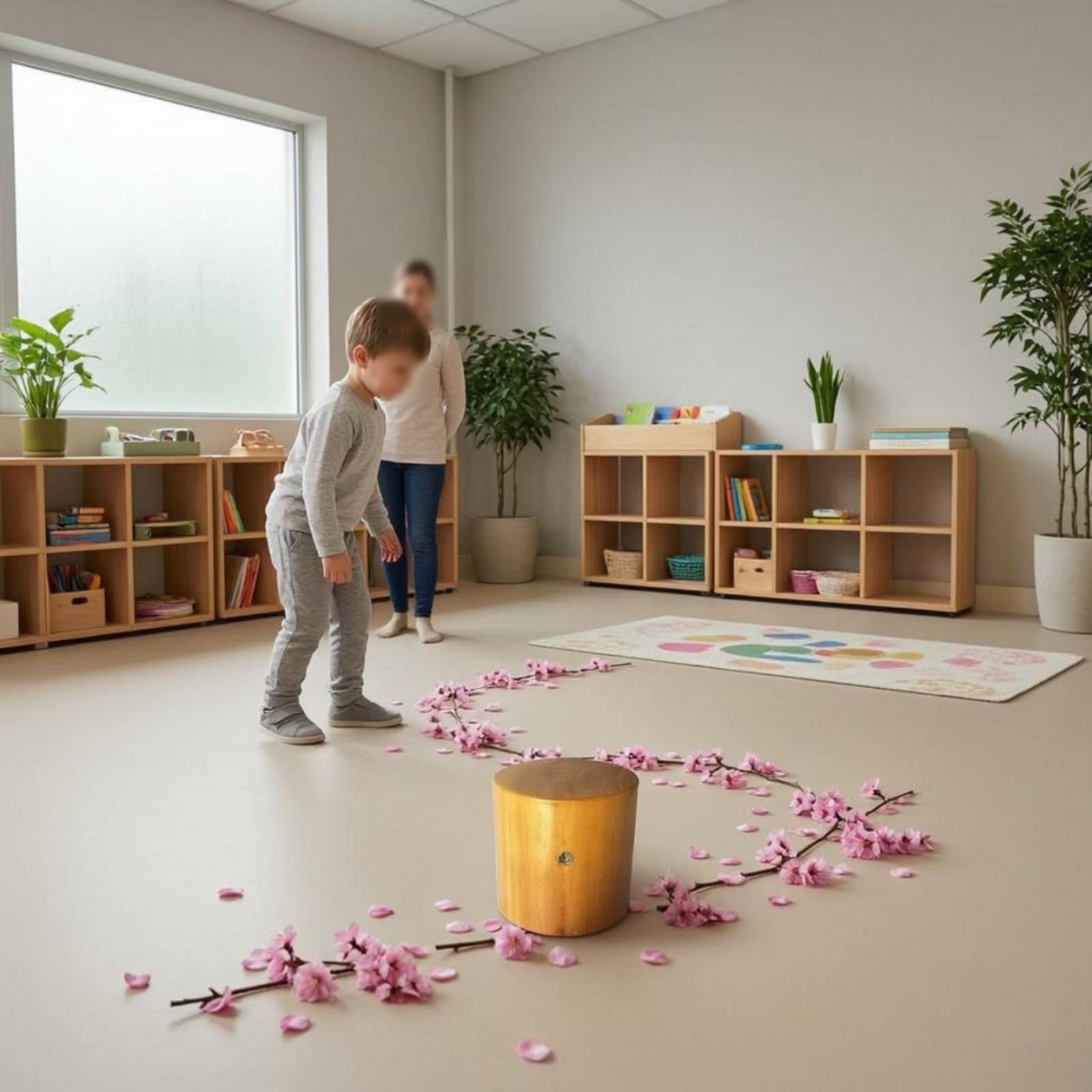 Entrenador de Equilibrio para Niños Taburete Bloque Tronco Base de Madera Maciza para Entrenamiento Sensorial Favorece Coordinación y Aprendizaje, 235×289mm