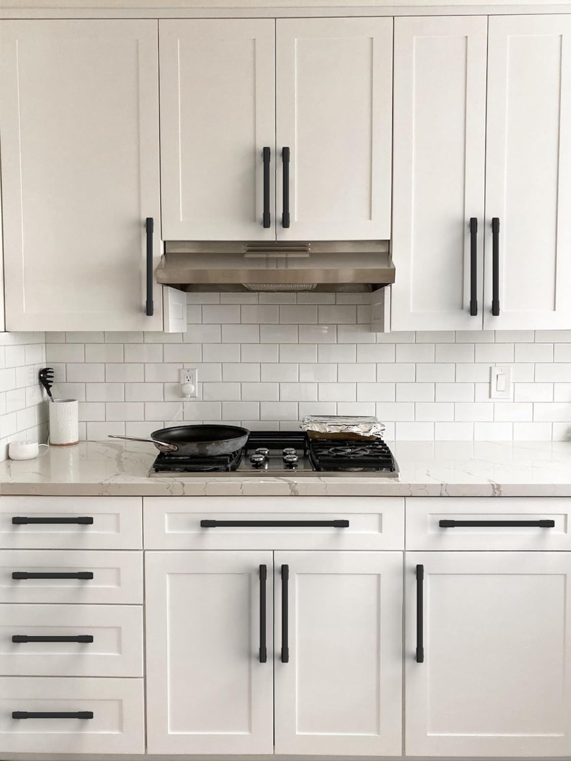 10 Pack Matte Black Cabinet Pulls 3 Inch(76mm) Kitchen Cabinet Handles Cabinet Hardware Drawer Pulls