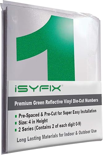 Vista 15 de iSYFIX - 2 juegos de calcomanías de números de 4 pulgadas, calcomanías de vinilo de alta calidad troqueladas y precortadas para buzón, ventanas, Oro