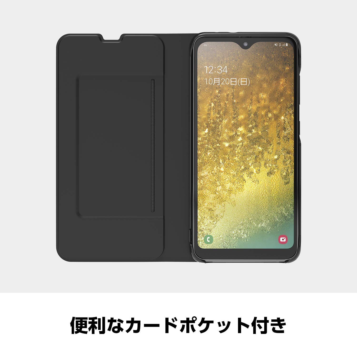 Amazon | Galaxy A20 Wallet Flip Case/ブラック [Galaxy純正 国内正規