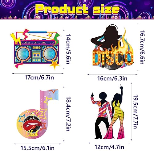 Miniatura 2 de SUNBEAUTY 26 piezas de accesorios para cabina de fotos de los años 70, accesorios de cabina de fotos vintage Groovy para fiesta de los años 70,