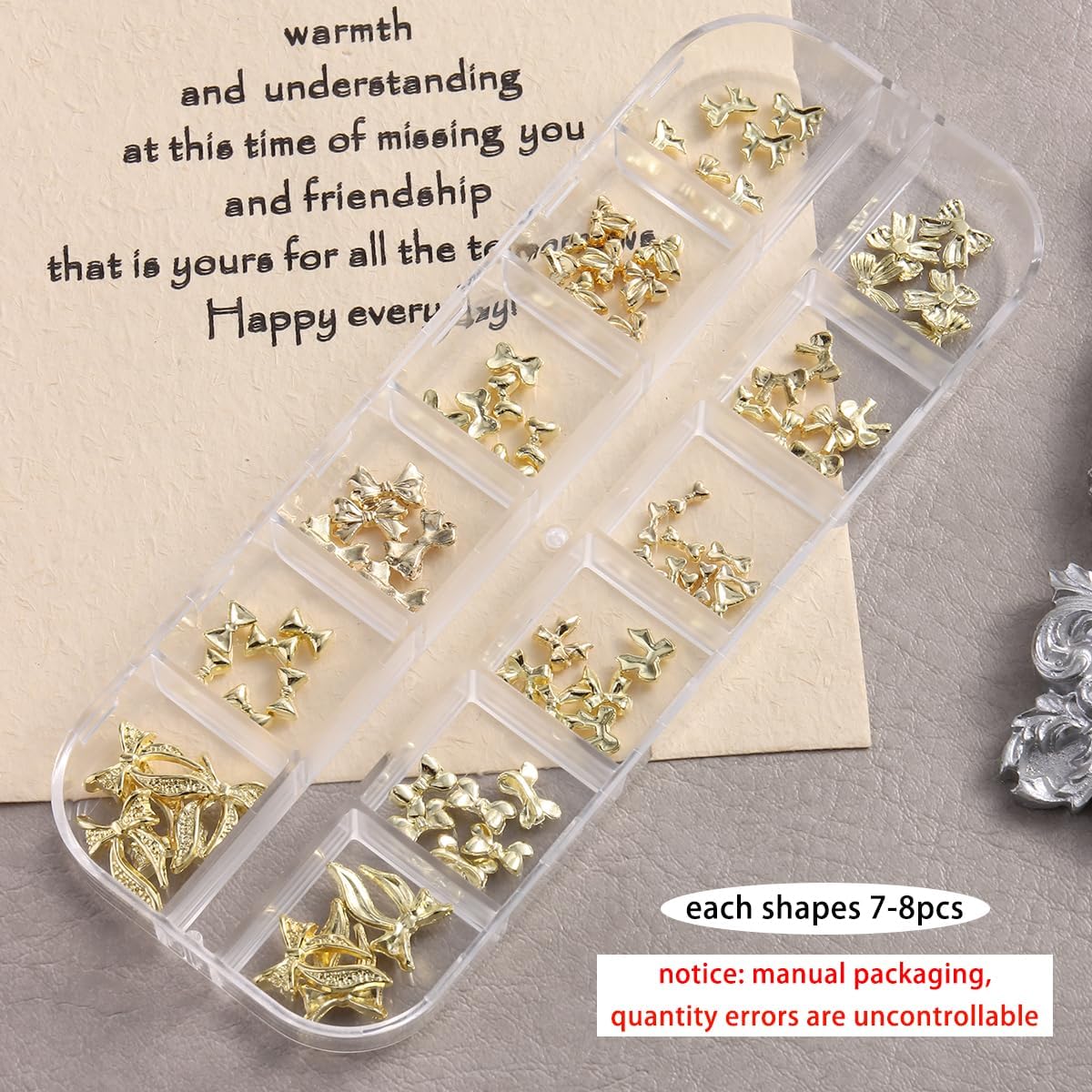 90PCS Gold Bow Nail Charms, Small Bowties for Nail Art Mix Size 3D Alloy Metal Cute Bowknots Charms Assorted Shiny Ribbon Nails Gems Manicure Decoration Accessories