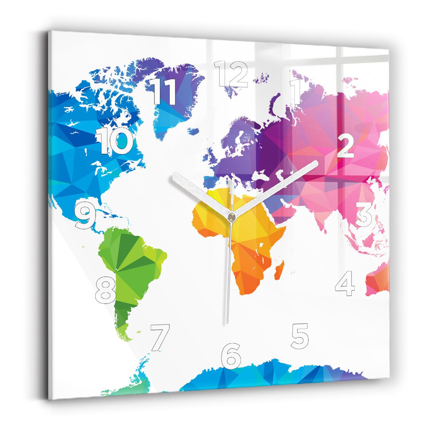 Horloge carrée silencieuse Wallfluent 30x30 cm avec affichage analogique moderne