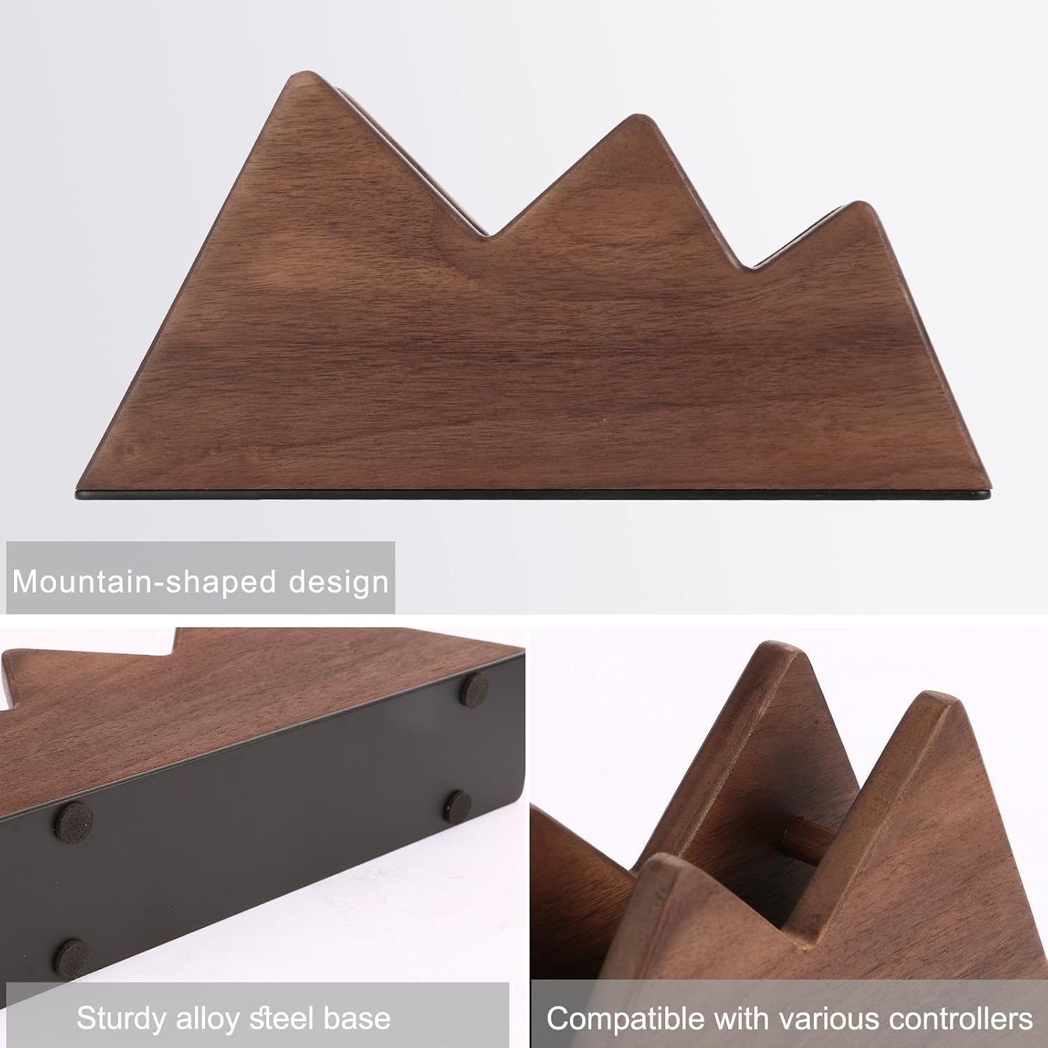 Supporto per controller in legno massello, doppio supporto per controller da gioco, per Xbox Series X/S, Xbox One, PS5, Switch Pro, regalo per giocatori da uomo