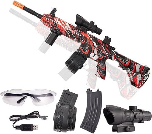 Lanzador automático de bolas a base de agua con más de 50,000 mini bolas, modos semi y automáticos y gafas para juegos de equipo al aire libre,