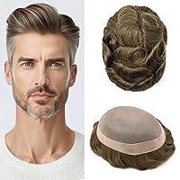 Vista 116 de Mens Toupee Hair Piece For Men Fine Mono Men Hair System Toupee For Men Hair Piece Real Human Hair System For Men Protesis Capilar Para Hombre 6x9
