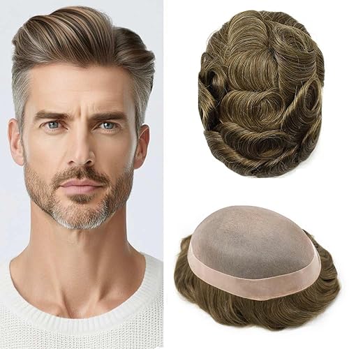 Miniatura 116 de Mens Toupee Hair Piece For Men Fine Mono Men Hair System Toupee For Men Hair Piece Real Human Hair System For Men Protesis Capilar Para Hombre 6x9