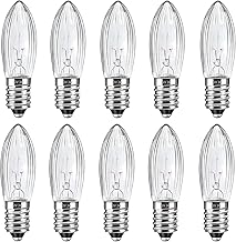 E10 3W 12V Candle Replacement Light Bulbs - 10 Pack, Warm White 2700K, Spare Bulbs for Candle Bridge, Arch, Candlestick, Fairy Lights