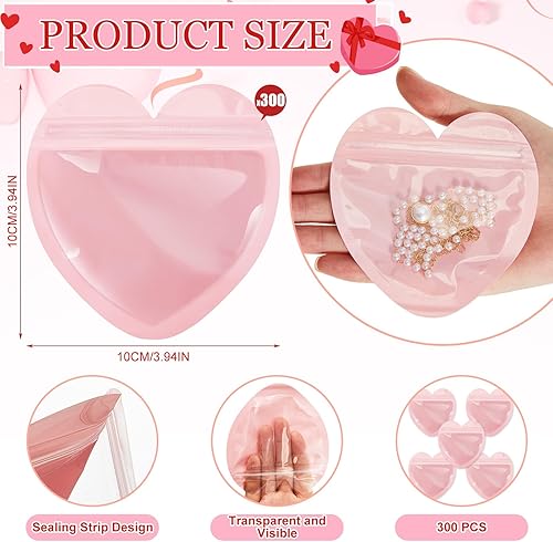 Miniatura 2 de Sayglossy 300 bolsas de embalaje de joyería, pequeñas bolsas de joyería, bolsas transparentes resellables, bonitas bolsas de golosinas para