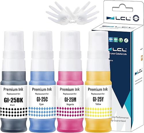 Miniatura 9 de LCL Botella de tinta de repuesto compatible para Canon GI26 GI-26 BK GI-26BK GI-26C GI-26M GI-26Y MAXIFY GX6020 GX7020 GX3020 GX4020 GX5020 (paquete