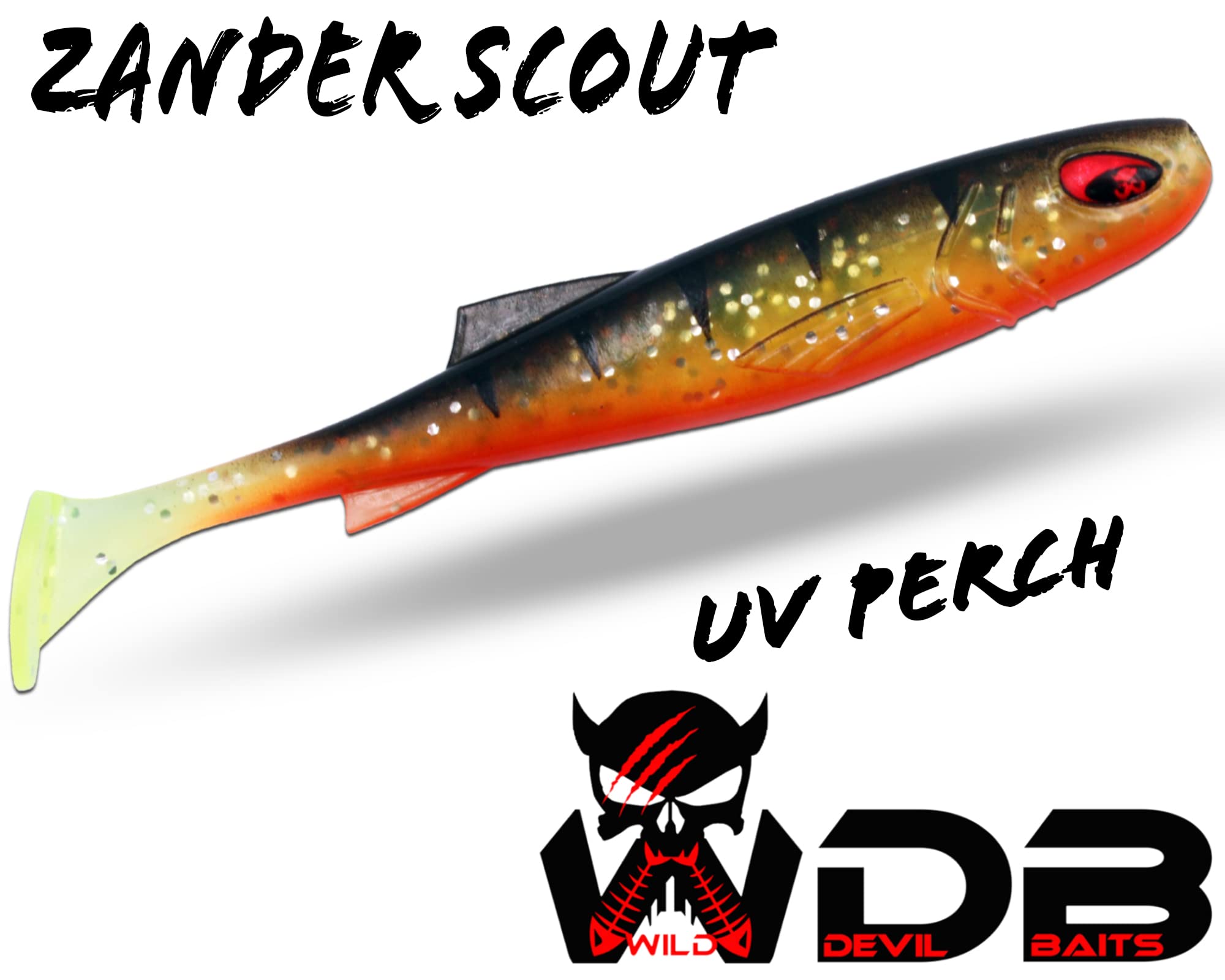 Angel-Berger Wild Devil Baits Lucioperca Scout - Cebo de goma (Perch UV, 10 cm)
