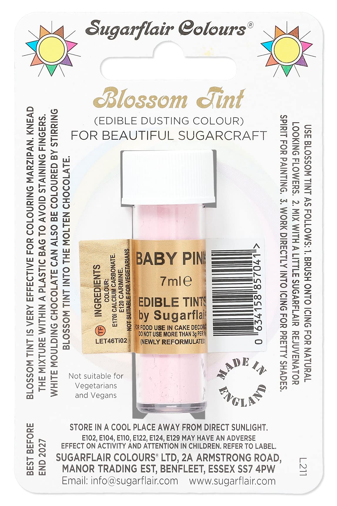 Sugarflair Blossom Tint Grape Violet Food Colouring and Dusting Powder, Matt Finish, Brush On or Mix with Rejuvenator Spirit to Create a One of A Kind Cake - 7ml — view 58