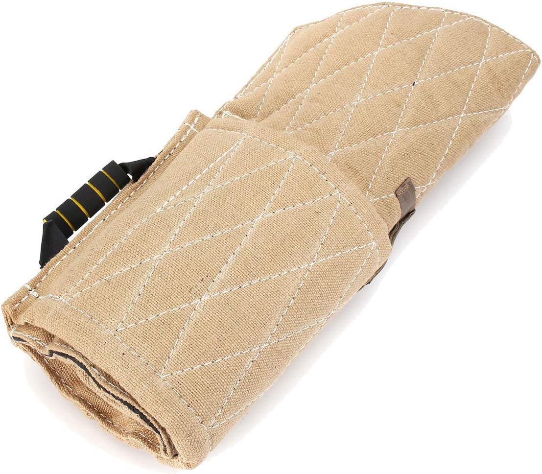 Morezi Dog Bite Sleeve Training Large Dogs, Fits Pitbull German Shepherd, K9, IPO, Best for Young Dogs Puppy Playing Biting Tugging Toy Interactive Play - Yellow