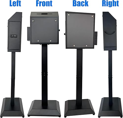Miniatura 4 de Caja de sugerencias con soporte, caja de presentación de pie, con cerradura de combinación, caja de seguridad para votar, caridad, donación,