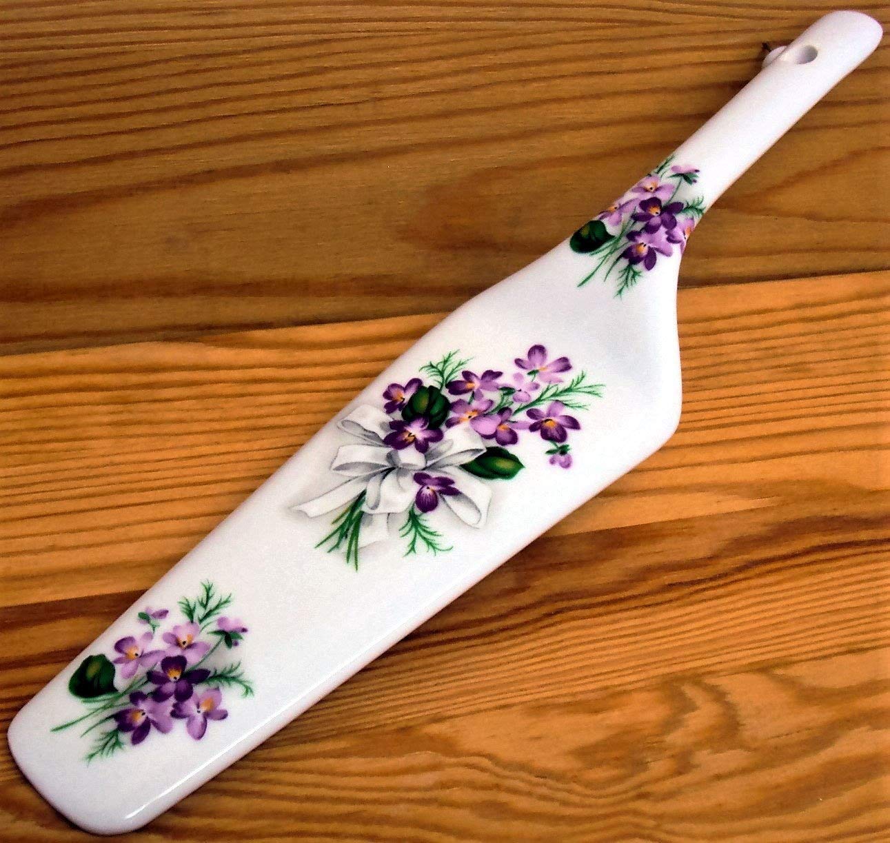 Sweet Violets Cake Server Fine Bone China Cake Slice Cake Pie Server Hand Decorated in The UK