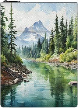 Mountains Pine Tree Book Sleeve Book Protector Resuable Travel Book Cover Case with Zipper for Hardcover Paperback