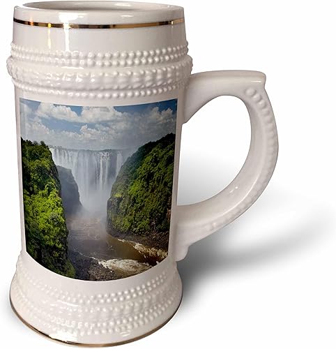 3dRose Victoria Falls, Mosi-oa-Tunya, Zimbabwe, África, taza de 18 onzas, 22 onzas, blanco