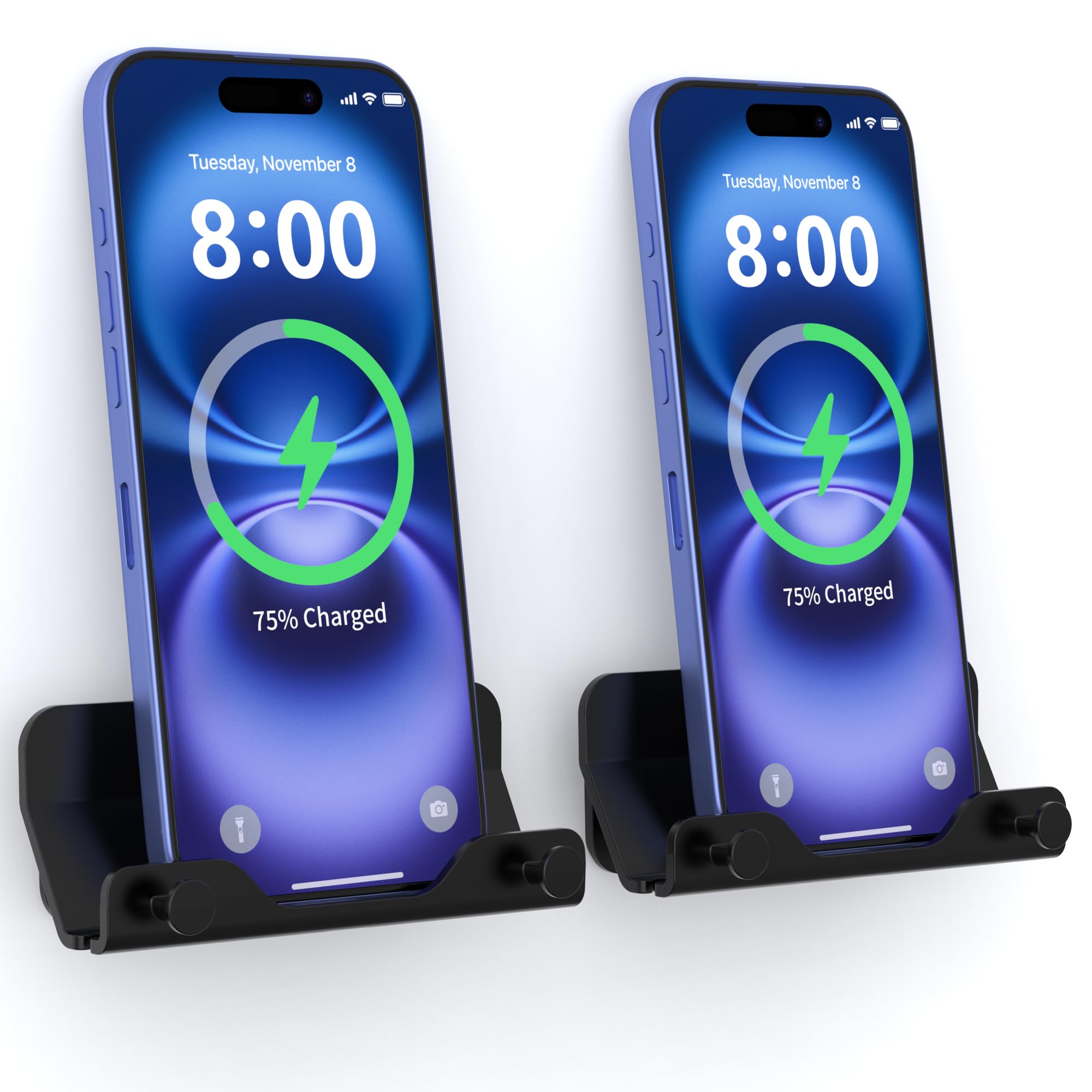 HomeMount Universal Handy Wandhalterung & Ständer, Selbstklebender Smartphone Halter Für Wand, Tisch & Küche – Kompatibel Mit Mini-iPads & Handys, Weiß