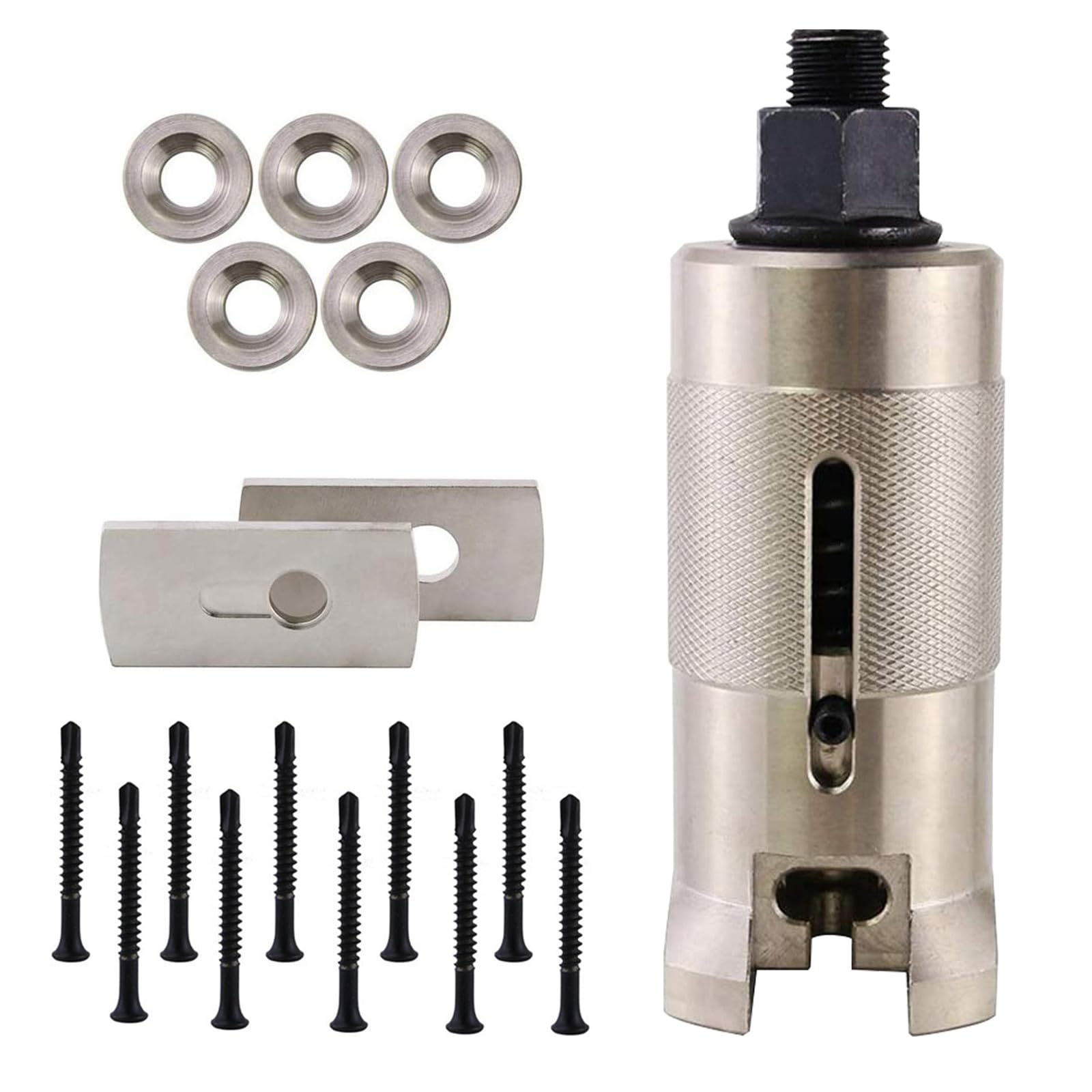 Extracteur de Clou, Kit de Crochetage en Acier Inoxydable avec 5,5 mm Vis Plaques de Traction Joints D'étanchéité Extracteur de Cylindre Professionnel Kit Crochetage Serrure pour Tous Types de Serrure
