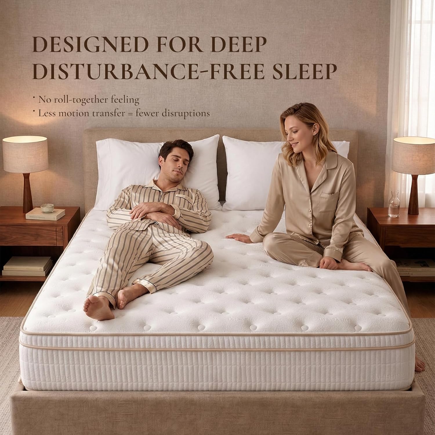 Full Size Mattress 12 Inches, Medium Firm Hybrid with Memory Foam & Individually Wrapped Coils, CertiPUR-US Certified, Fiberglass-Free Design