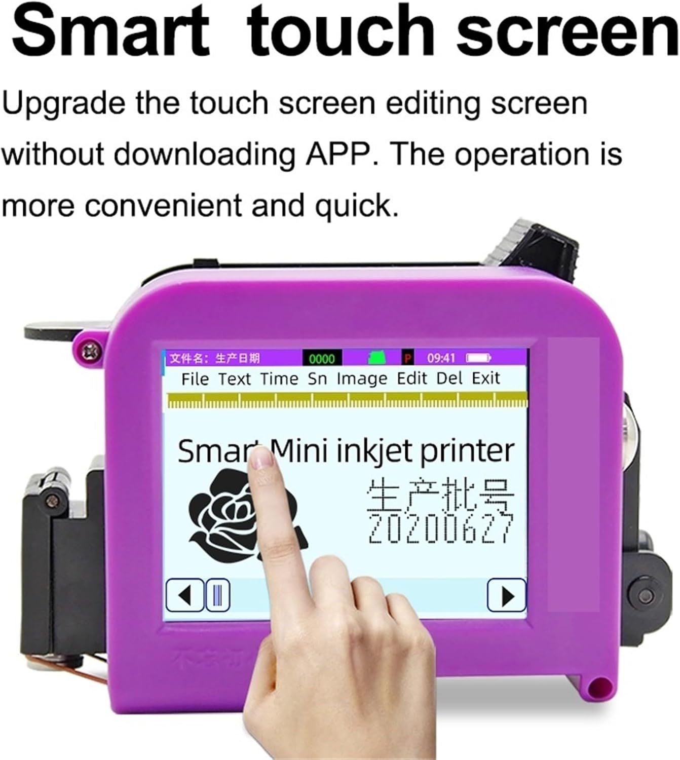 ミニハンドヘルドポータブルラベルプリンター 製造日 QRコード ボトルキャップ包装 色褪せしないコーディングマシン バッチ番号、QR