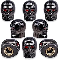 Vista 43 de 4 piezas de tapas de válvula de neumático estilo Cobra, forma de cabeza de serpiente, tapas universales de válvula de neumático con núcleo de cobre