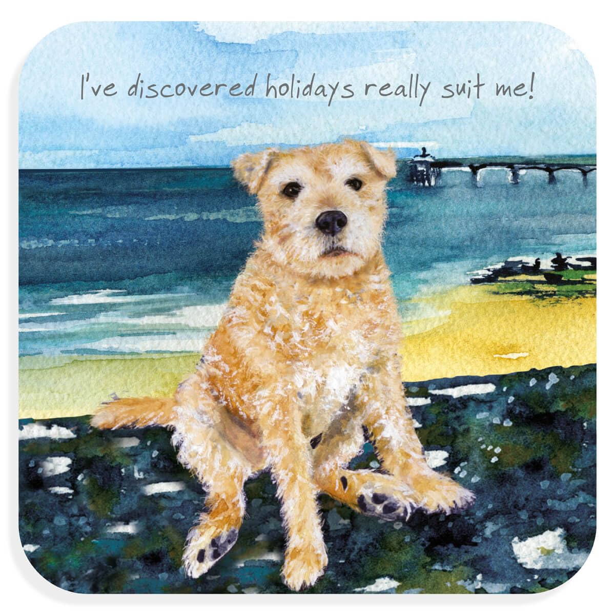 Lakeland Terrier Dog Coaster, Cork Backed, 10.5 cm Square, Lacquered Surface