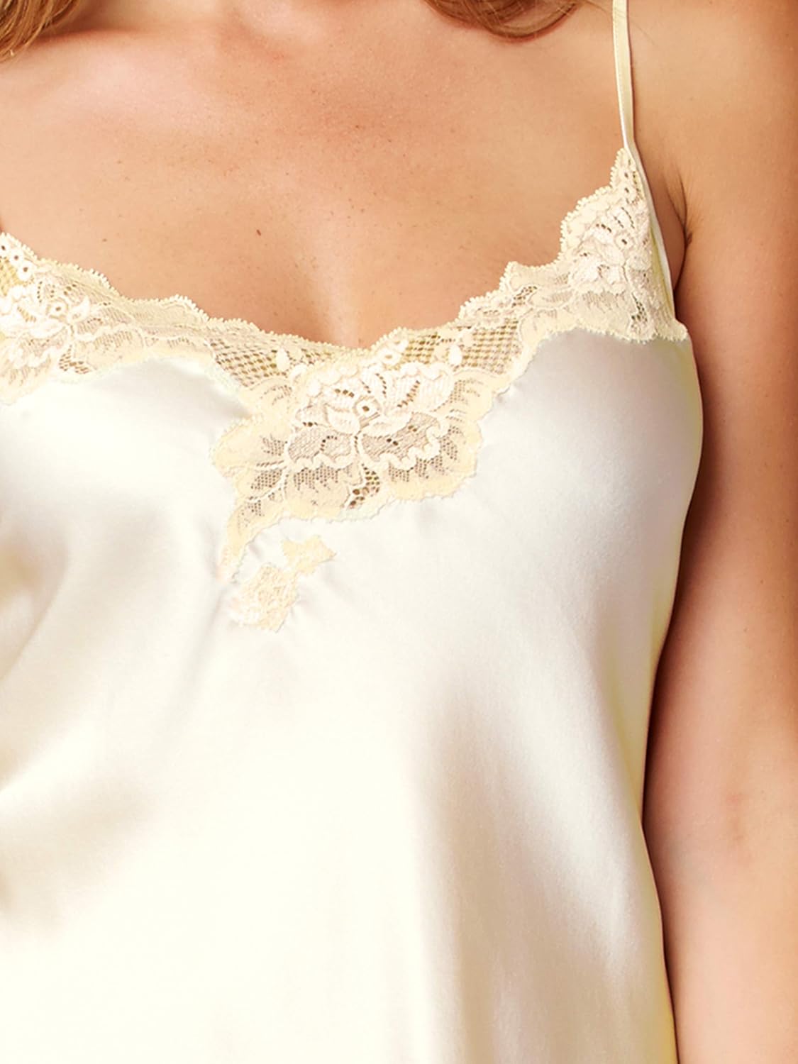 Julianna Rae Women's 100% Silk Camisole Top, Lace Trim, Indulgence Collection, Lingerie, Sleepwear, Beautiful Gift Packaging