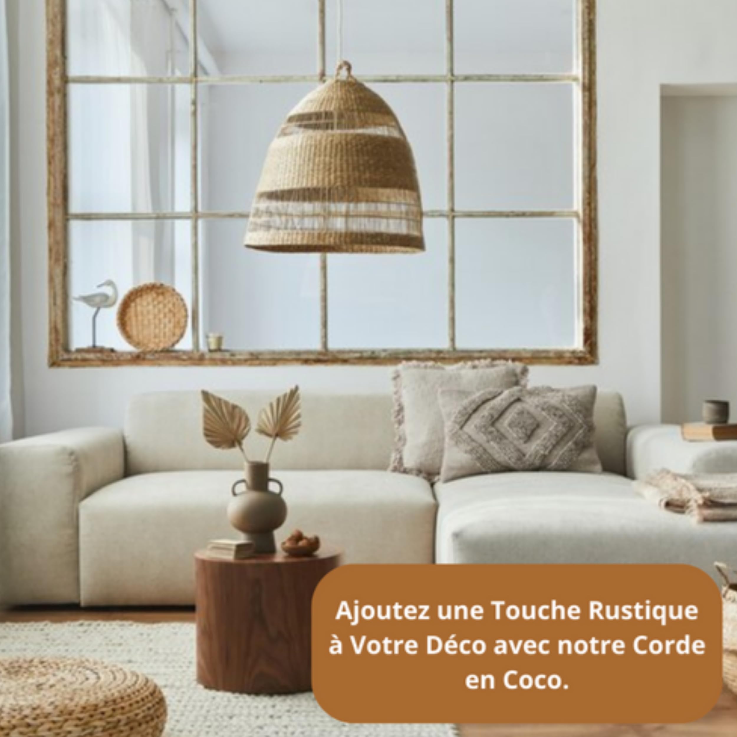 Lot de 2 Cordes en Fibre de Coco Naturelle 4 mm d'épaisseur x 30 mètres - Durable et Écologique, Idéal pour Jardinage, Artisanat, Décoration, Bricolage, Loisirs Créatifs - Cordon Naturel et Résistant.