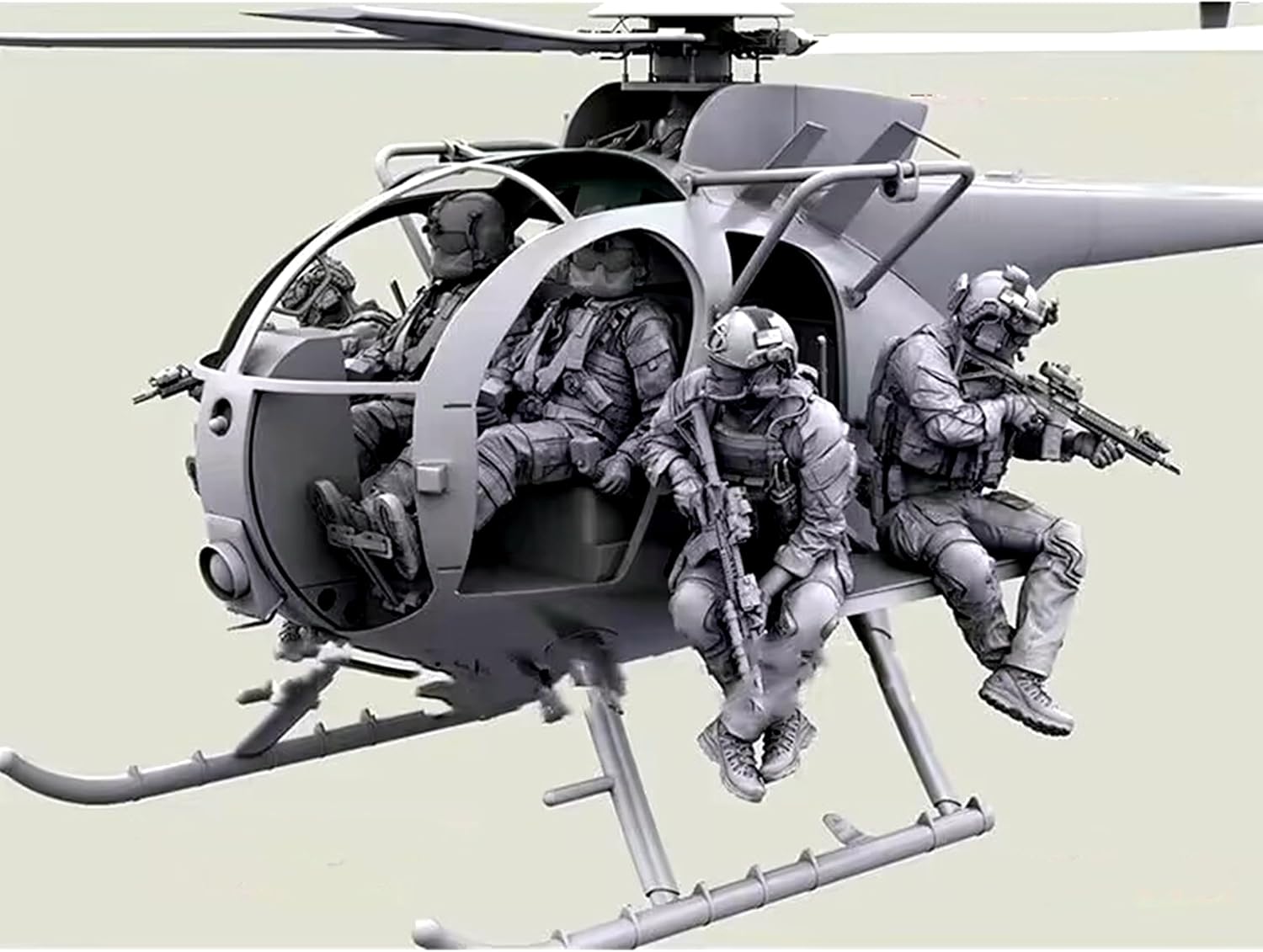 1/35 US Helicopter Command Model Kit, Unpainted and Unassembled (6 Figures, No Plane) //l1b8J9