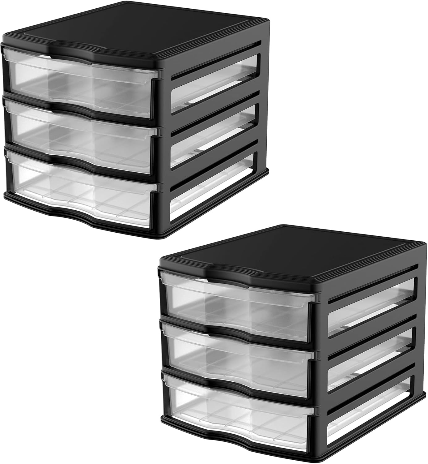 Life Story 3 Drawer Stackable Shelf Organizer Plastic