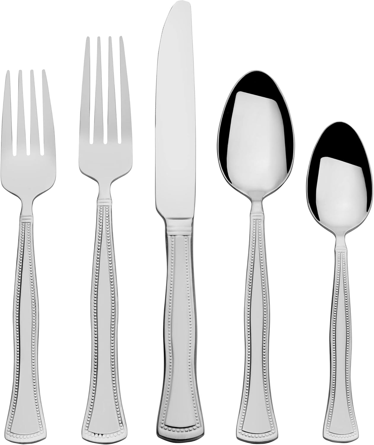 Gourmet Basics by Mikasa 5121258 Chadwick 20-Piece Stainless Steel Flaware Set, Service for 4