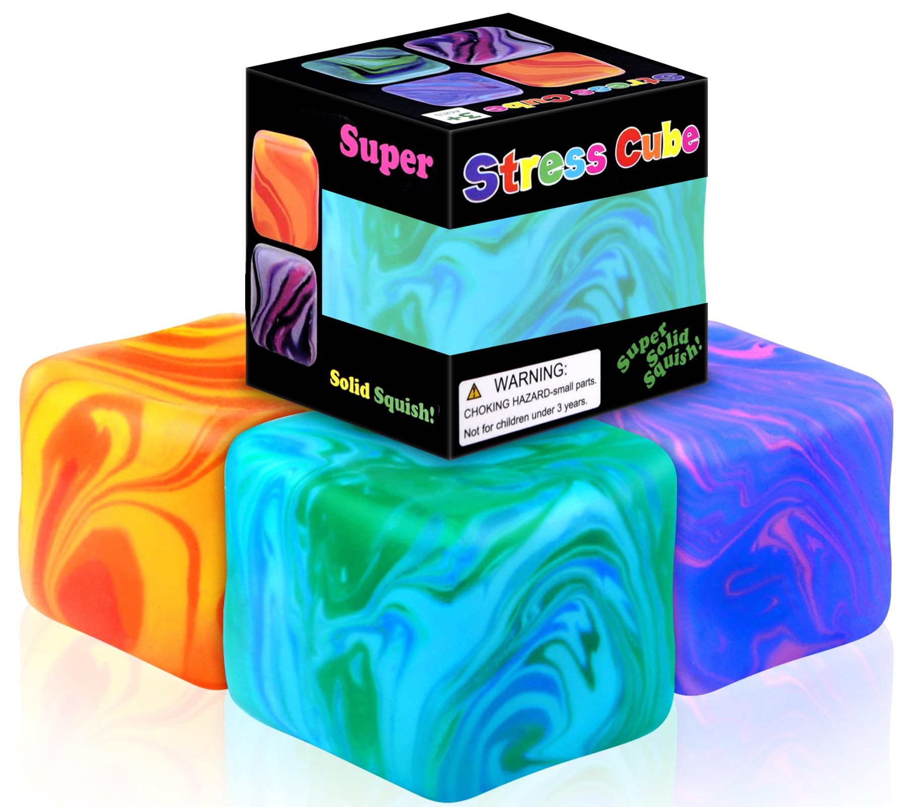 Pipihome 3PCS Fidget Toys Squishy Stress Doh Cube