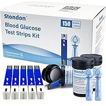Blood Glucose Test Strips, 150 Counts Test Strips for Diabetes + 150 Counts Blood Lancets, Suitable for G430/G520 G425-3