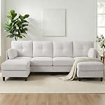 88" Corduroy U-Shaped 6-Seat Sofa with Dual Chaise, Dark Grey