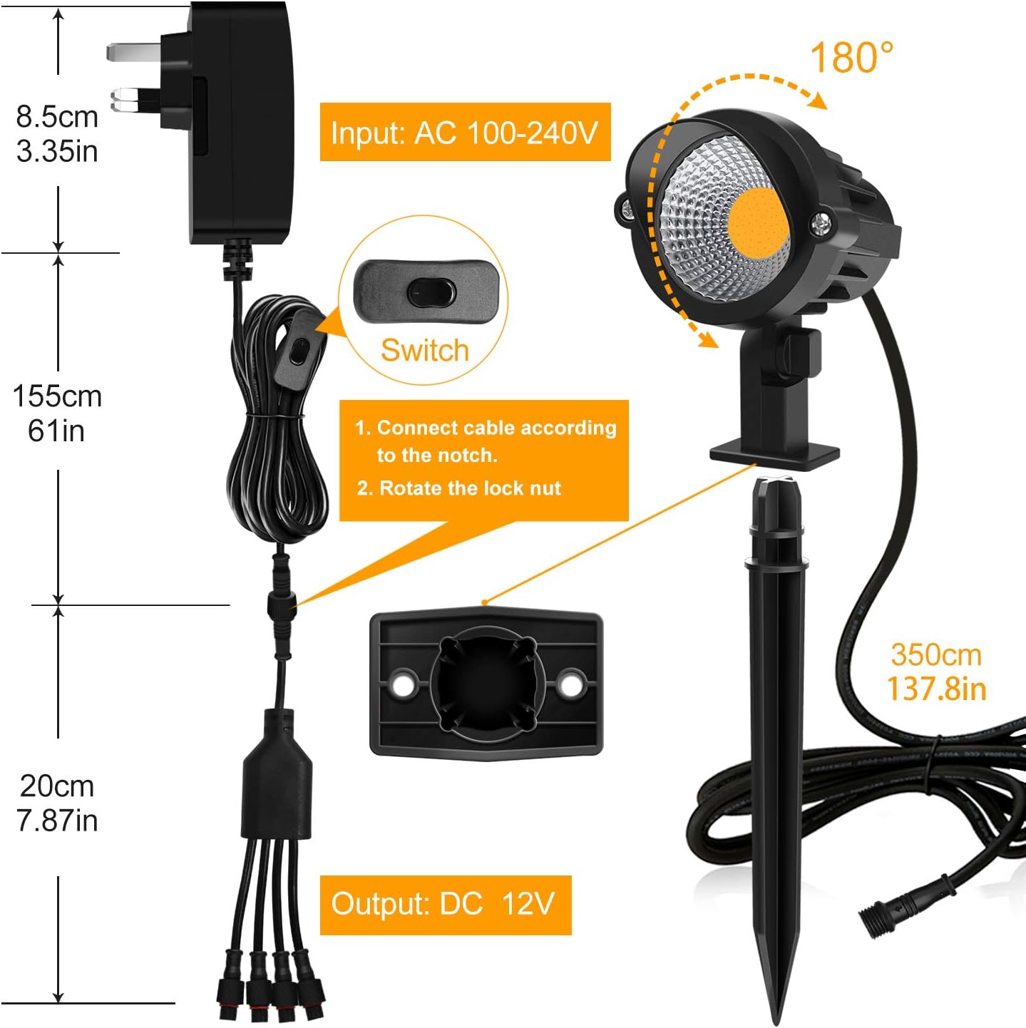 Get Popular Offer MEIKEE Landscape Lights, 7W 12V Led Landscape Lights with Plug Pathway Lights Low Voltage Led Landscape Lighting Warm White IP66 Waterproof Spotlight for Yard,Lawn,Driveway, (8Pack)