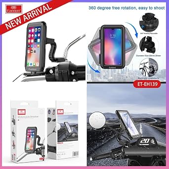 Hobimtek Eh-139 Motorcycle Phone Holder Mirror Type Waterproof Touch Rearview Mirror 4.7-7 inch Bicycle Motor