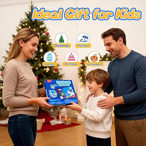 Miniatura 9 de JoyCat Kit de circuito de papel científico para niños de 8 a 12 años, juguetes STEM con modos de giro de vibración, kit educativo de electrónica con