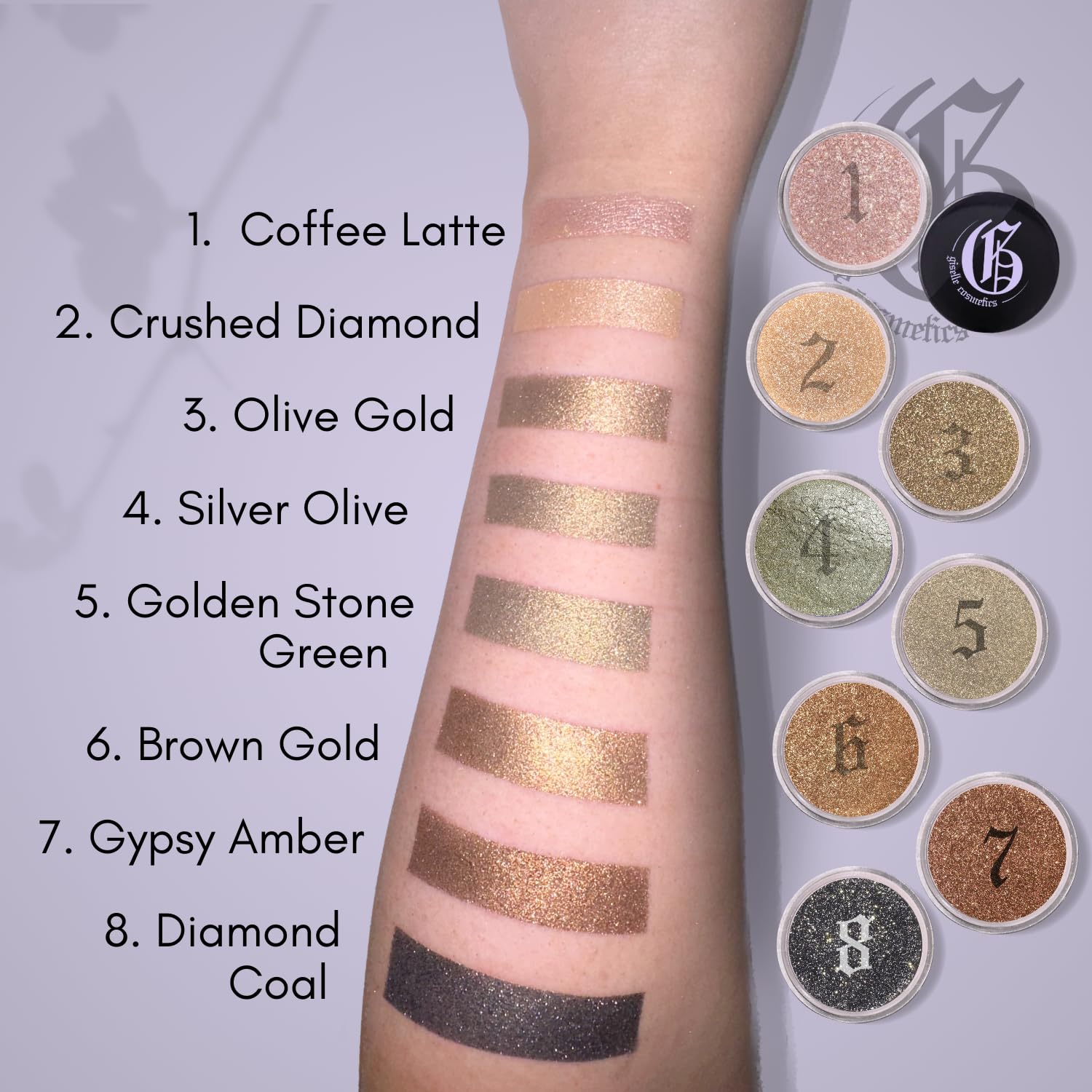 Coffee Latte Mineral Organic Eye Shadow Palette Makeup - Pink Shimmer, Glitter, Cool Toned, Duo Chrome, Talc-Free, Loose Highlighter Powder, Light Hot Pink, Pigment Eyeshadow - Image 6