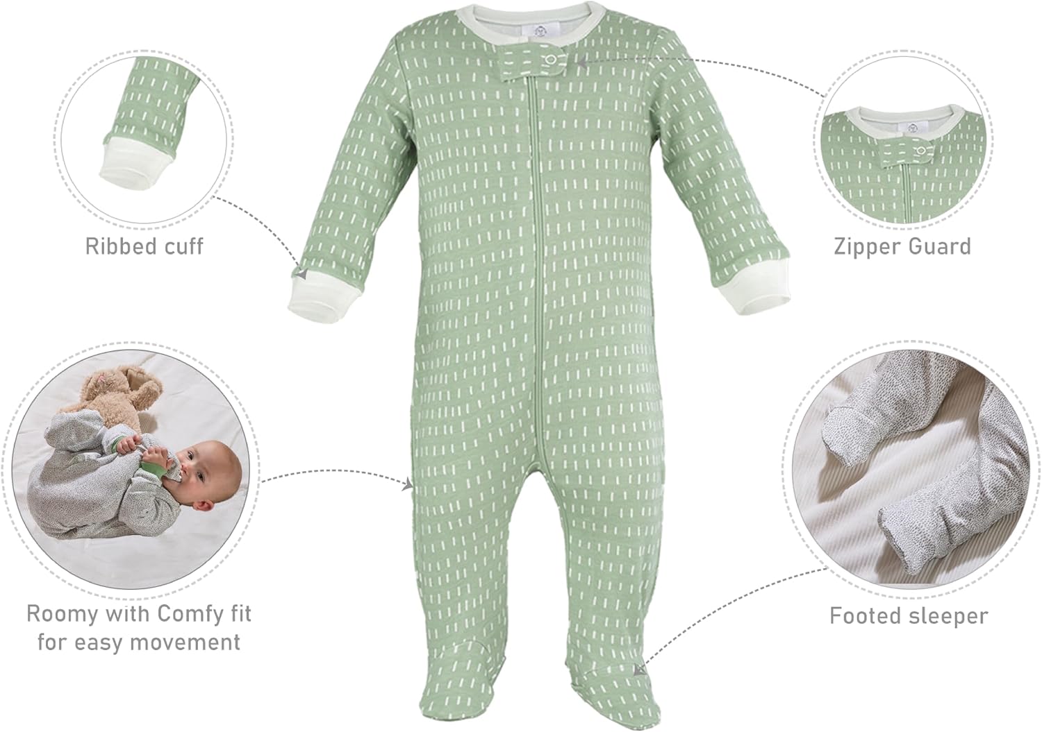 4Pc Comfy Cozy Set - 2 Sleep Sack & 2 Footed Pajamas, Super Soft Baby Clothes, Wearable Blanket