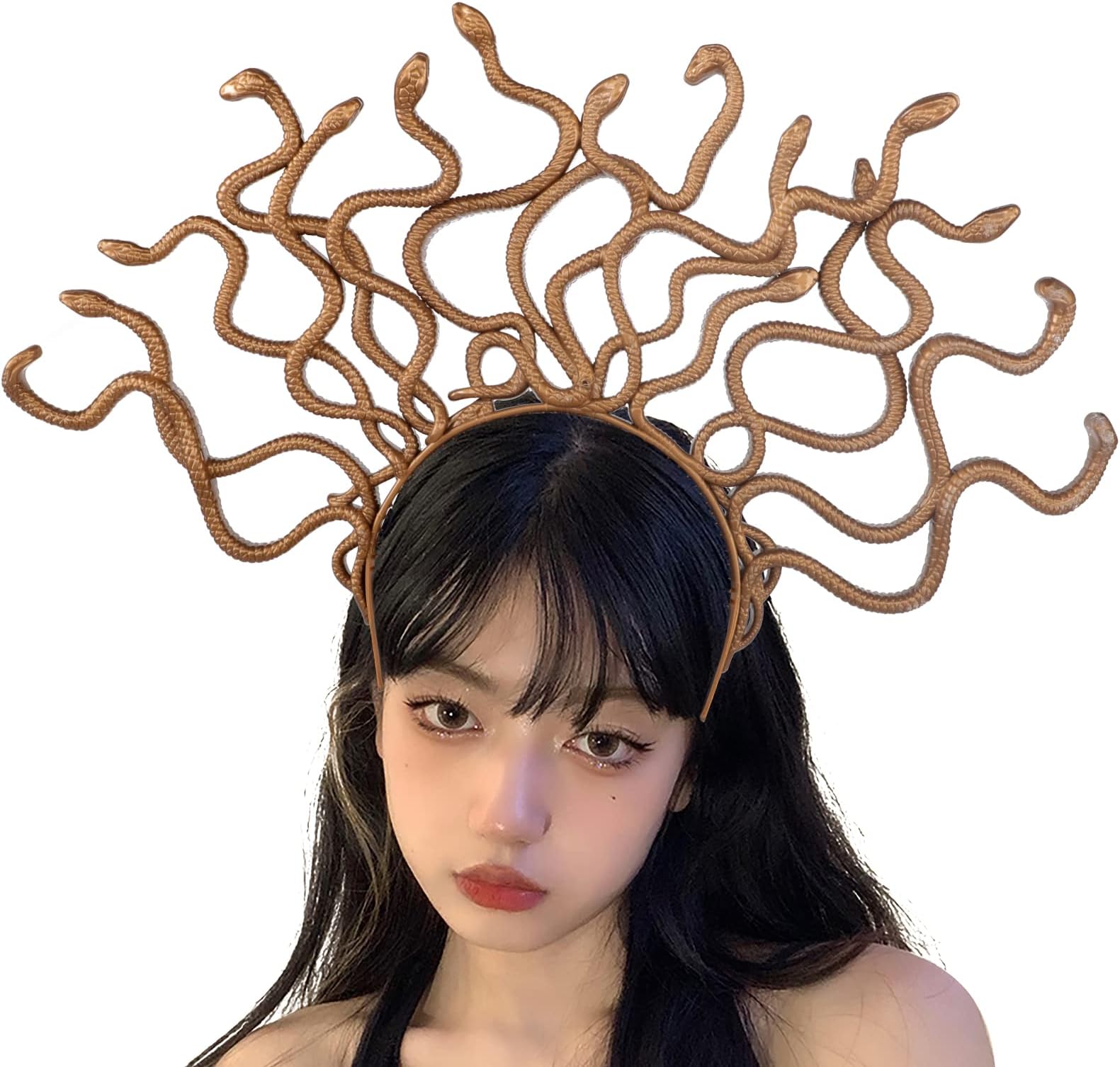 OhMill Halloween Snake Headband Medusa Cosplay Hairband for Carnival Party Scary Snake Crown Headpiece Costume Party Supplies
