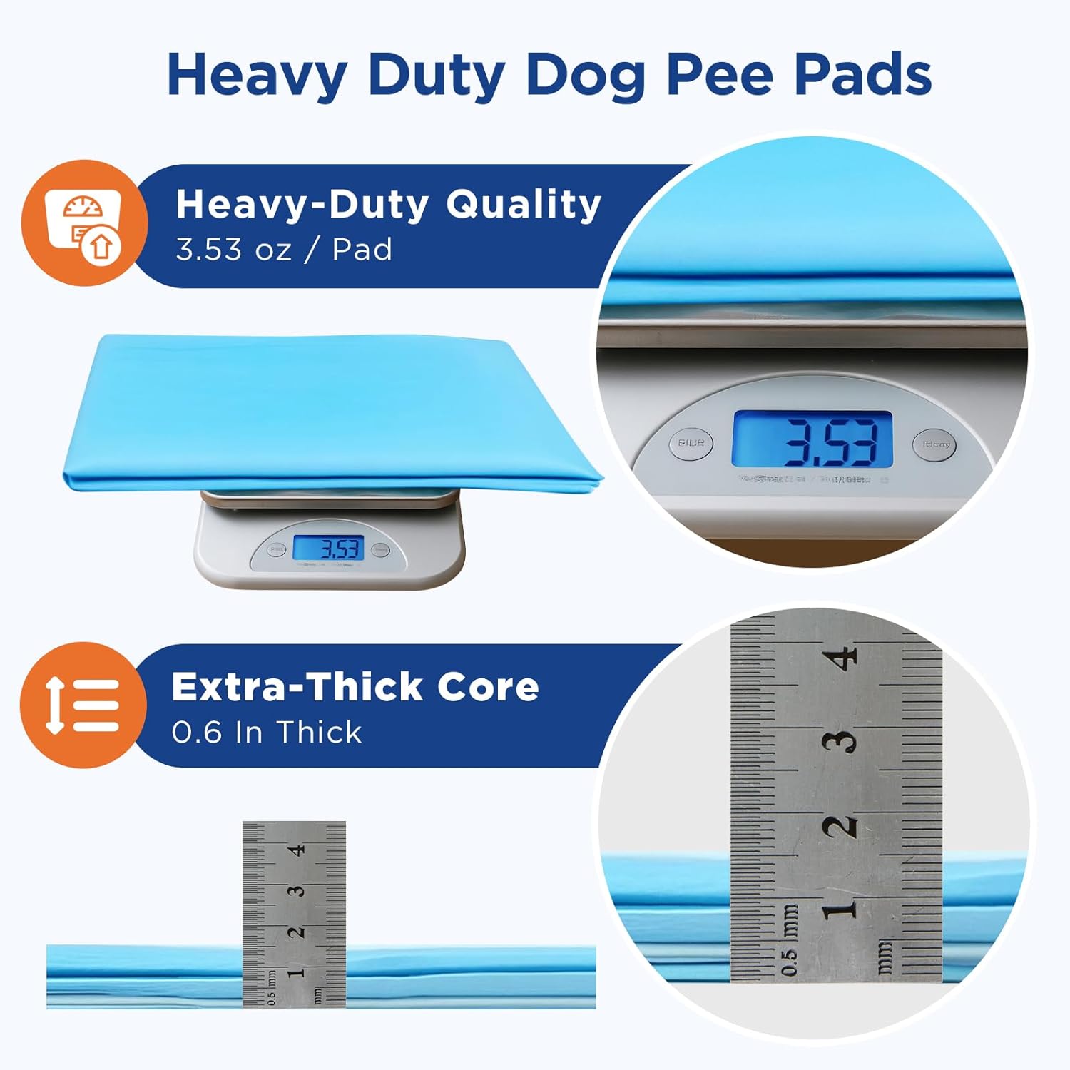 Extra Large Dog Pee Pads 31x47 Inch - Heavy Duty 6-Layer Leak-Proof, Super Absorbent & Quick-Dry for Potty Training, 40 Count