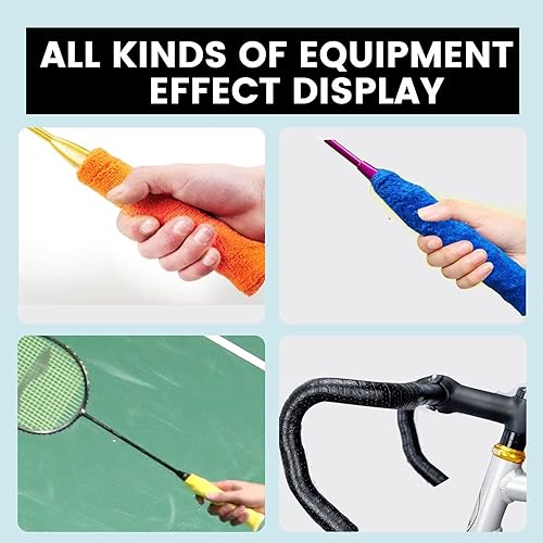 Miniatura 7 de GLL Asas de toalla de algodón súper absorbentes, raqueta de toalla de agarre excesivo, antideslizante, absorbe el sudor, cinta de agarre para tenis,