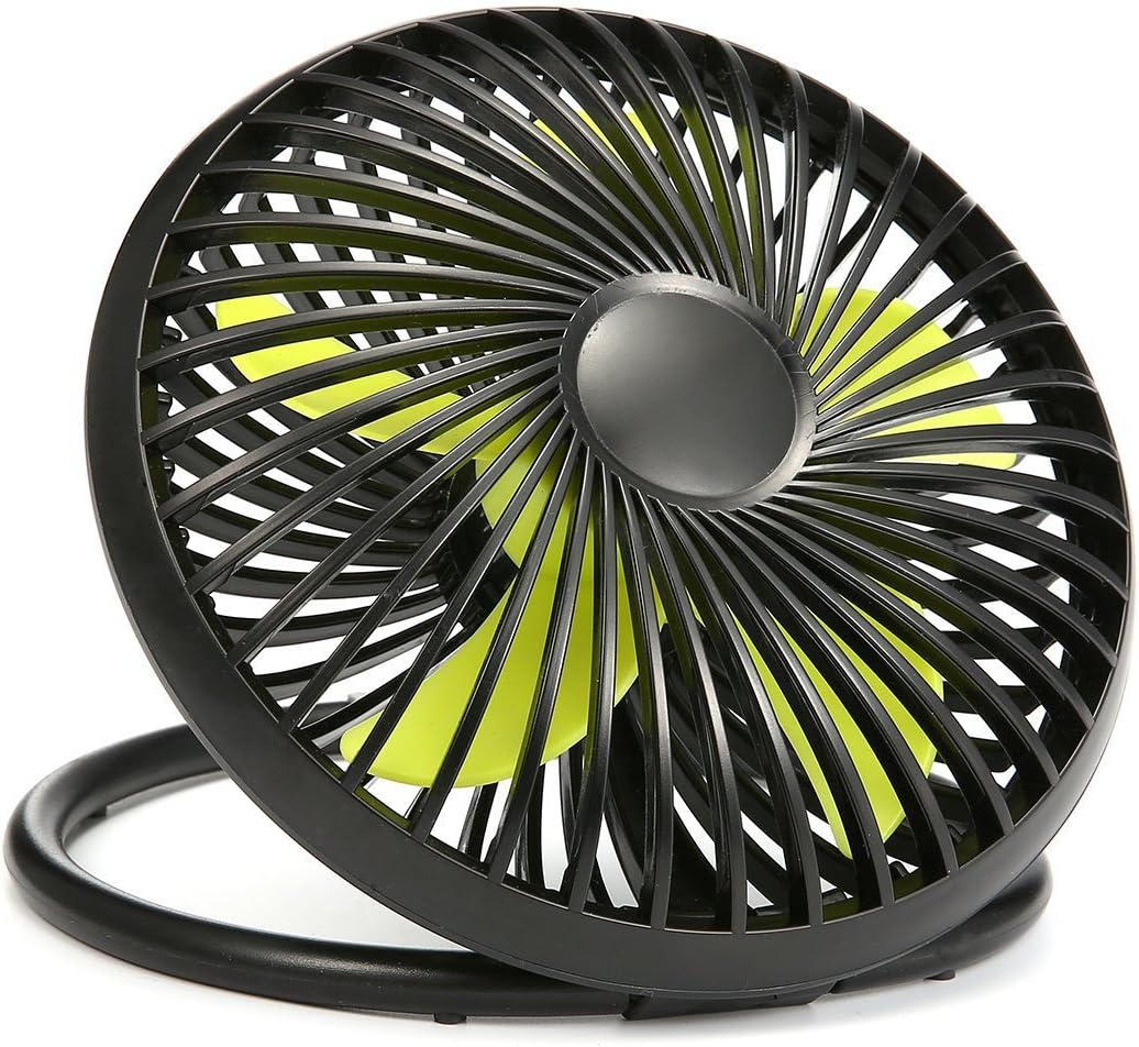 UKHONK 6 Inch Portable USB Powered Desk Fan Personal Cooling Fan,Small Table Fan Cooling Fan with 2 Speed & Adjustable Height,Great for Desktop Office Travelling Camping Fishing Home(Black)