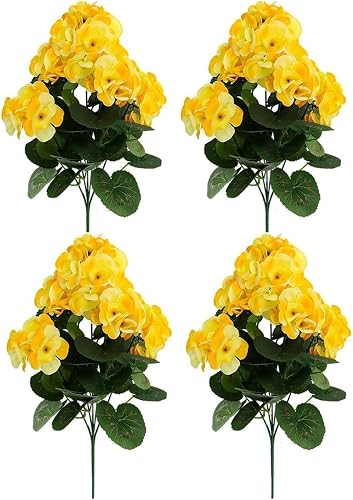 4/6/12 Artificial Red Begonia Flowers for Outdoor Spring Summer Decoration