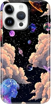 Apple iPhone 15 Pro Max ile Uyumlu Silikon Kılıf, Space 1030 Temalı Desenli, Darbe Emici