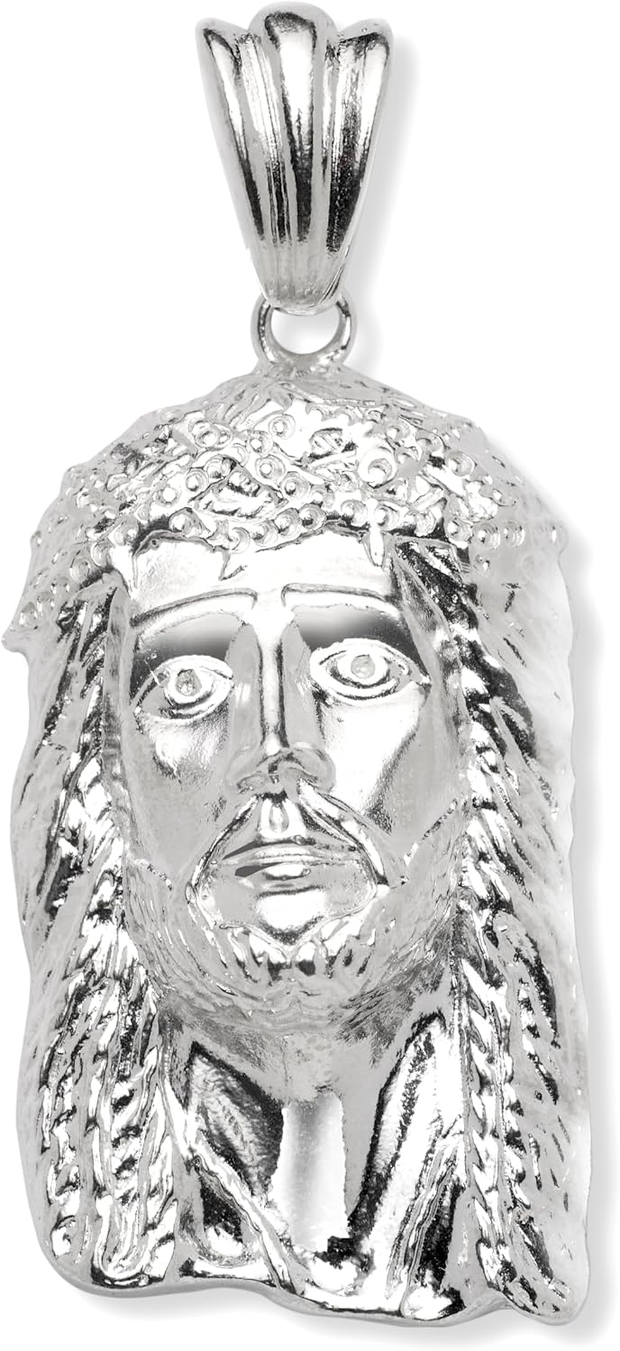 Better Jewelry Jesus Head 925 Sterling Silver pendant, Religious Charm, Vintage Pendant