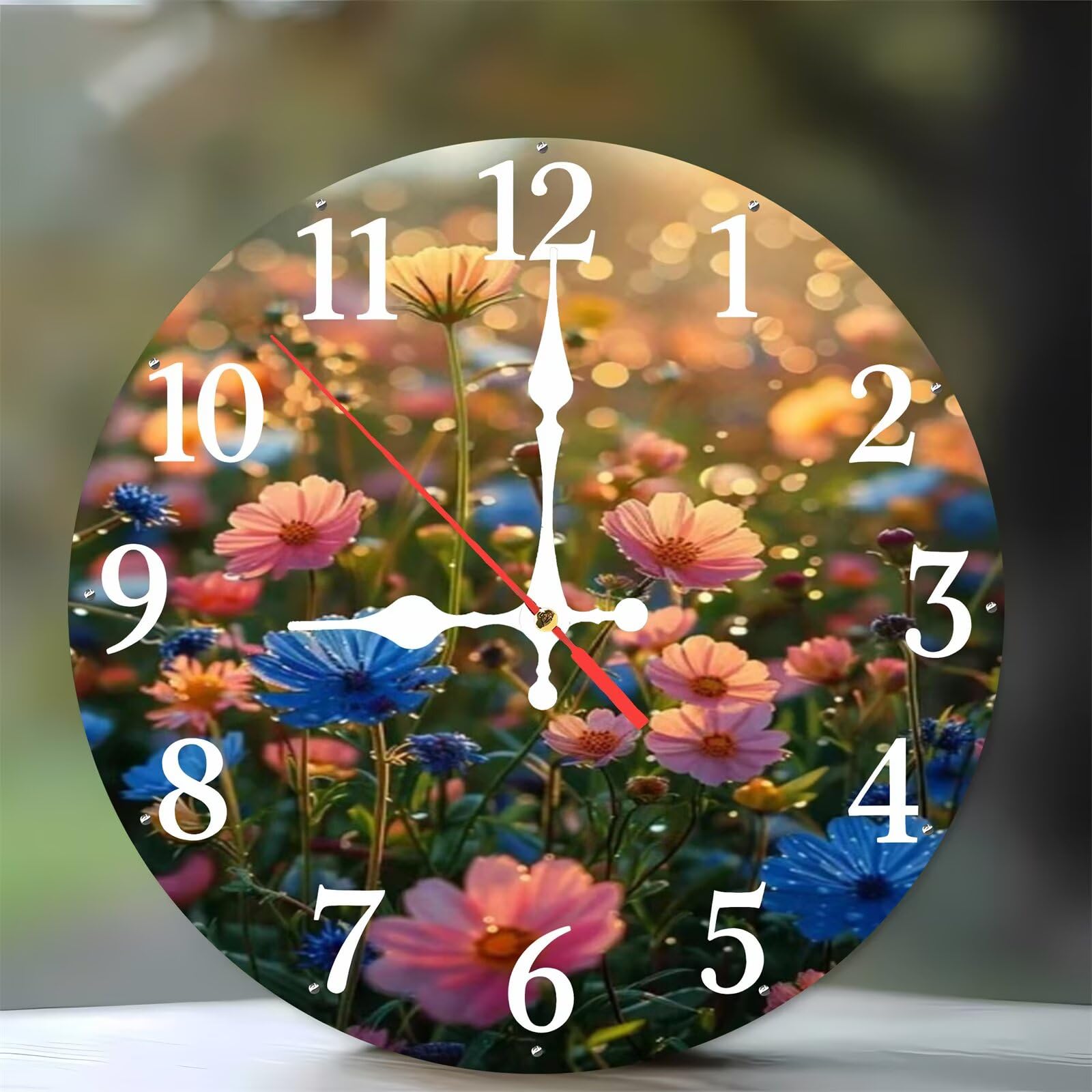Horloge murale en bois décorative ronde de 35 cm idéale pour embellir un mur vide