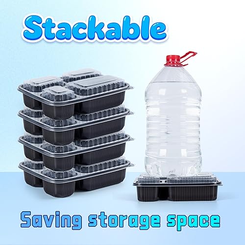 Miniatura 52 de YANGRUI Recipientes de plástico de 6 pulgadas, 17 onzas, paquete de 55 unidades – tapa reutilizable Crystal View anti niebla sin BPA PP Clamshell