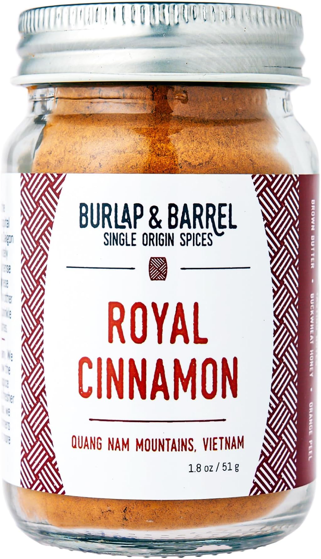 Royal Cinnamon - Cinnamomum loureiroi, Saigon Cinnamon - Sweet and a Little Spicy - Perfect for Pastries, Coffee and Smoothies - Amazing Cinnamon Toast or Oatmeal - 1.8oz Glass Jar